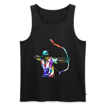 Bogenschießen - Männer Premium Bio Tank Top - Schwarz - Vorne - AI Model Male 178 light (178cm)