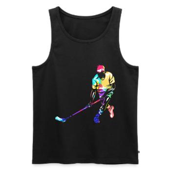Floorball - Débardeur bio Premium Homme - noir - Devant - Michal (187cm)
