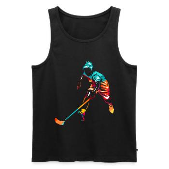Floorball - Débardeur bio Premium Homme - noir - Devant - Michal (187cm)