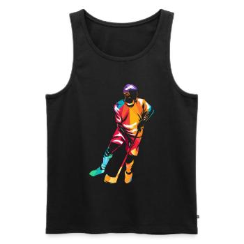 Floorball - Débardeur bio Premium Homme - noir - Devant - Michal (187cm)
