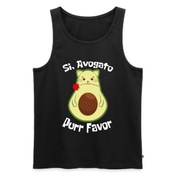 Avogato Drôle d’avocat Guacamole Ronronner Faveur Rose - Débardeur bio Premium Homme - noir - Devant - Michal (187cm)