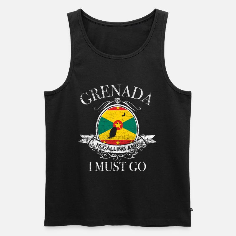 Grenada Gewürzinsel Geschenk - Männer Premium Bio Tank Top - Schwarz