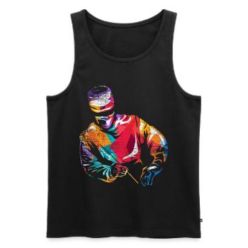 Neurosurgeon brain gift - Men's Premium Organic Tank Top - black - Front - Michal (187cm)