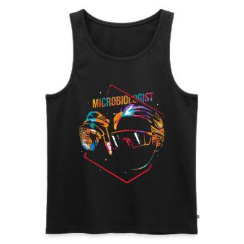Microbiologist gift - Men's Premium Organic Tank Top - black - Front - AI Model Male 178 light (178cm)