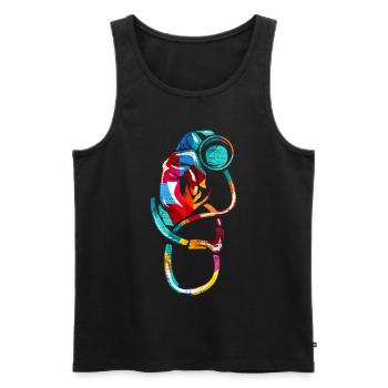 Internistin - Men's Premium Organic Tank Top - black - Front - AI Model Male 178 light (178cm)