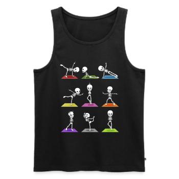 Squelettes de Yoga Halloween - Débardeur bio Premium Homme - noir - Devant - Michal (187cm)