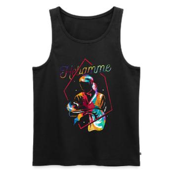 Cadeau sage-femme - Débardeur bio Premium Homme - noir - Devant - AI Model Male 178 light (178cm)