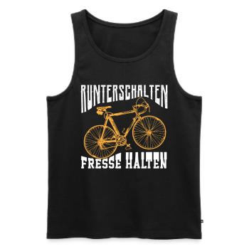 Runterschalten Fresse Halten - Männer Premium Bio Tank Top - Schwarz - Vorne - Michal (187cm)