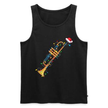 Christmas Trumpet Xmas Musician Gift Idea - Men's Premium Organic Tank Top - black - Front - Michal (187cm)