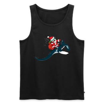 Christmas Manta Ray Xmas Diving Gift Idea - Men's Premium Organic Tank Top - black - Front - Michal (187cm)
