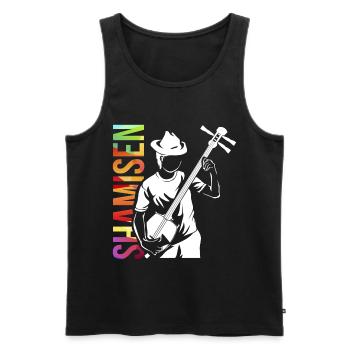 Shamisen Geschenk - Männer Premium Bio Tank Top - Schwarz - Vorne - Michal (187cm)