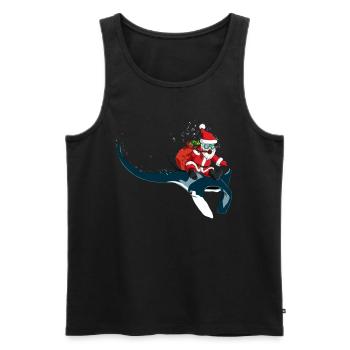 Christmas Manta Ray Xmas Diving Gift Idea - Men's Premium Organic Tank Top - black - Front - Michal (187cm)