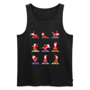 Idée cadeau Noël Noël méditation yoga - Débardeur bio Premium Homme - noir - Devant - Michal (187cm)
