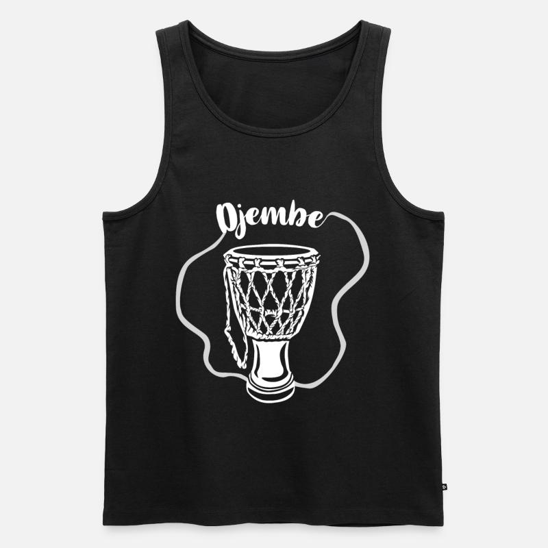 Djembe Geschenk - Männer Premium Bio Tank Top - Schwarz