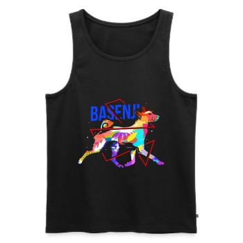 Basenji Geschenk - Männer Premium Bio Tank Top - Schwarz - Vorne - AI Model Male 178 light (178cm)