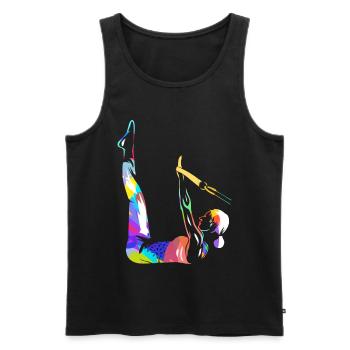 Pilates - Männer Premium Bio Tank Top - Schwarz - Vorne - Michal (187cm)