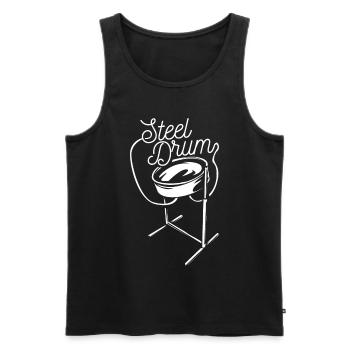 Steelpan steel drum - Men's Premium Organic Tank Top - black - Front - AI Model Male 178 light (178cm)