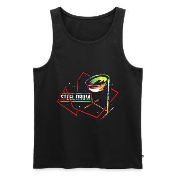 Steelpan steel drum - Men's Premium Organic Tank Top - black - Front - AI Model Male 178 light (178cm)