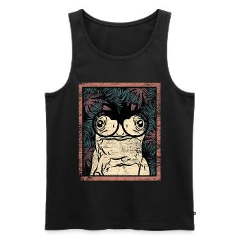 Frosch Kröte Geschenk - Männer Premium Bio Tank Top - Schwarz - Vorne - AI Model Male 178 light (178cm)