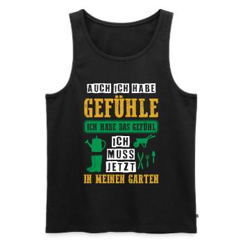 Ich Habe Das Gefühl Ich Muss Jetzt In Den Garten - Männer Premium Bio Tank Top - Schwarz - Vorne - AI Model Male 178 light (178cm)