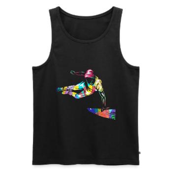Parkour - Men's Premium Organic Tank Top - black - Front - AI Model Male 178 light (178cm)