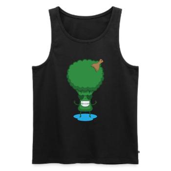 Vegan drôle noir végétalien afro brocoli amant cadeau - Débardeur bio Premium Homme - noir - Devant - AI Model Male 178 light (178cm)