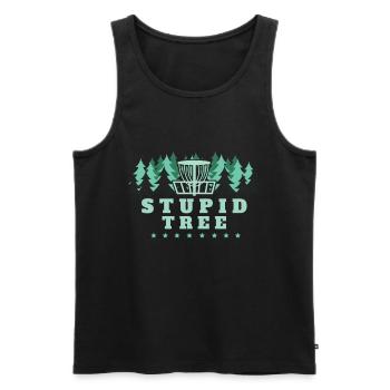 Disc Golf Stupid Tree Gift for Frisbee Golf - Men's Premium Organic Tank Top - black - Front - AI Model Male 178 light (178cm)