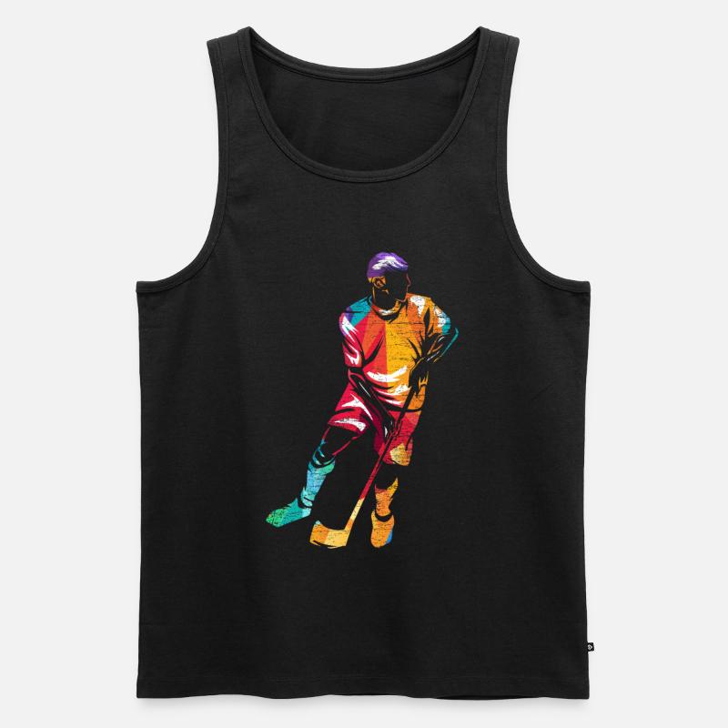 Floorball Geschenk - Männer Premium Bio Tank Top - Schwarz