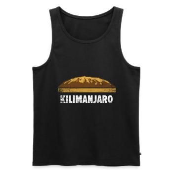 Kilimanjaro mountain gift - Men's Premium Organic Tank Top - black - Front - AI Model Male 178 light (178cm)