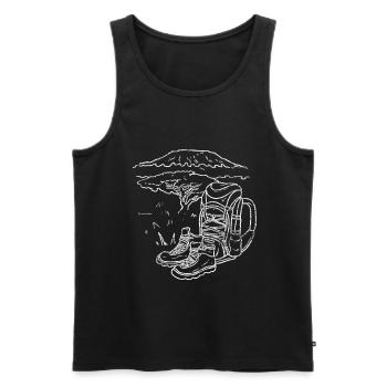 Kilimanjaro gift - Men's Premium Organic Tank Top - black - Front - AI Model Male 178 light (178cm)