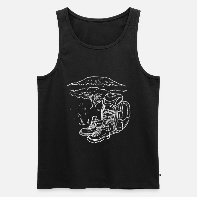 Kilimanjaro Geschenk - Männer Premium Bio Tank Top - Schwarz