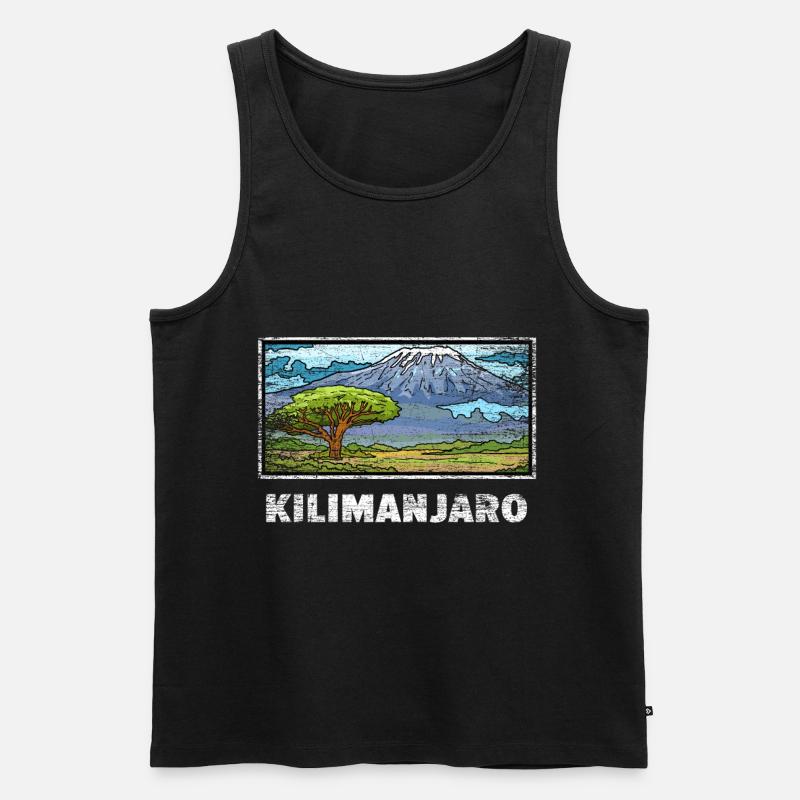 Kilimanjaro Geschenk - Männer Premium Bio Tank Top - Schwarz