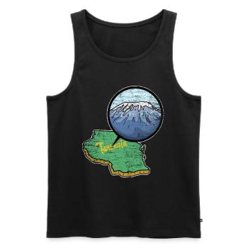 Kilimanjaro mountain gift - Men's Premium Organic Tank Top - black - Front - AI Model Male 178 light (178cm)