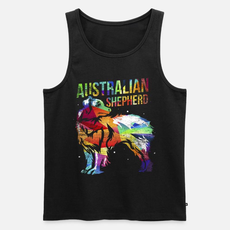 Australian Shepherd Geschenk - Männer Premium Bio Tank Top - Schwarz