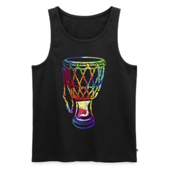 Djembe goblet drum gift - Men's Premium Organic Tank Top - black - Front - AI Model Male 178 light (178cm)