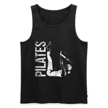 Pilates Geschenk - Männer Premium Bio Tank Top - Schwarz - Vorne - Michal (187cm)