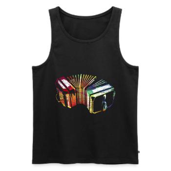 Bandoneon cadeau instrument à vent - Débardeur bio Premium Homme - noir - Devant - AI Model Male 178 light (178cm)
