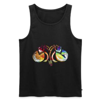 Kastagnetten Spanisch Musik Geschenk - Männer Premium Bio Tank Top - Schwarz - Vorne - AI Model Male 178 light (178cm)