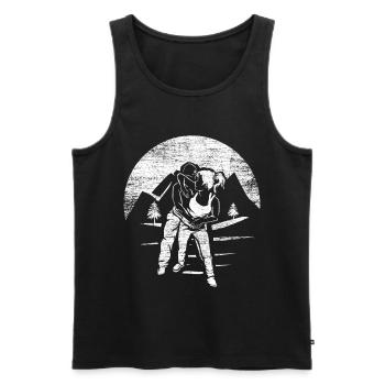 Cadeau krav maga - Débardeur bio Premium Homme - noir - Devant - AI Model Male 178 light (178cm)