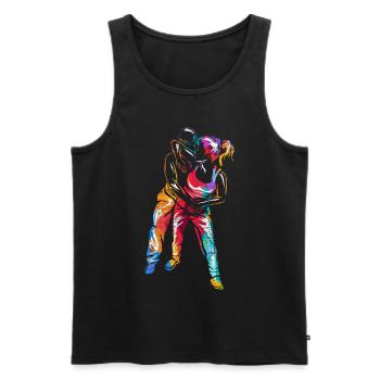 Cadeau krav maga - Débardeur bio Premium Homme - noir - Devant - AI Model Male 178 light (178cm)