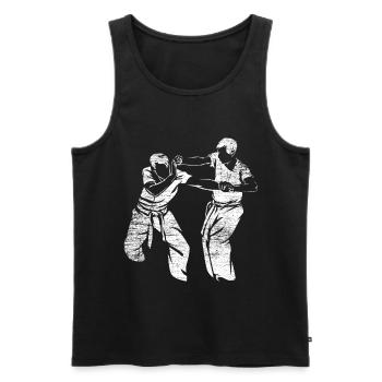 Krav Maga - Men's Premium Organic Tank Top - black - Front - AI Model Male 178 light (178cm)