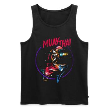 Muay Thai Boxing Geschenk - Männer Premium Bio Tank Top - Schwarz - Vorne - AI Model Male 178 light (178cm)