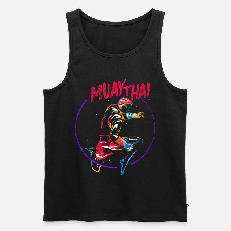 Muay Thai Boxing Geschenk - Männer Premium Bio Tank Top - Schwarz
