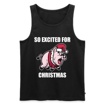 Schwein Weihnachten - Männer Premium Bio Tank Top - Schwarz - Vorne - Michal (187cm)