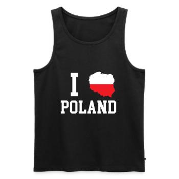 Poland - Männer Premium Bio Tank Top - Schwarz - Vorne - AI Model Male 178 light (178cm)