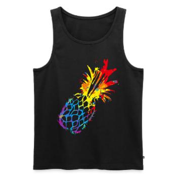 Colorful Pineapple - Men's Premium Organic Tank Top - black - Front - AI Model Male 178 light (178cm)