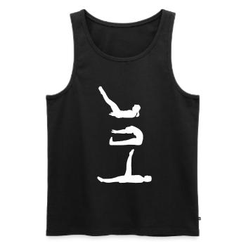 Pilates Silhouette - Männer Premium Bio Tank Top - Schwarz - Vorne - Michal (187cm)