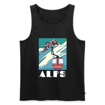 Alpes - Débardeur bio Premium Homme - noir - Devant - AI Model Male 178 light (178cm)
