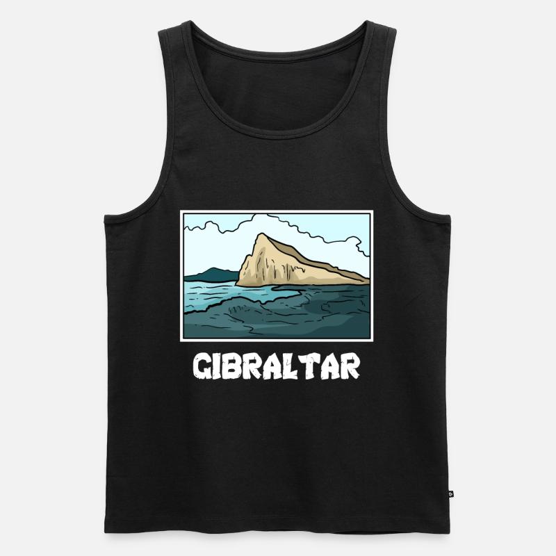 Gibraltar - Männer Premium Bio Tank Top - Schwarz