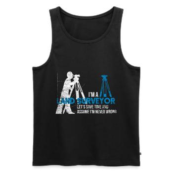 Vermessungstechniker Geschenk - Männer Premium Bio Tank Top - Schwarz - Vorne - AI Model Male 178 light (178cm)